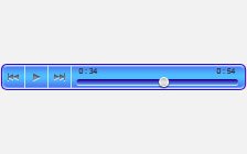 Responsive HTML5 retro blue audio player