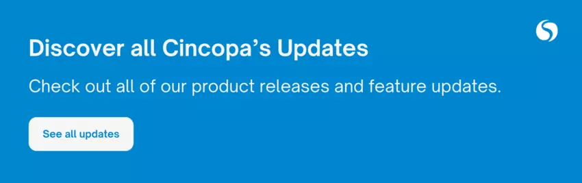 Call to action for feature release and product updates