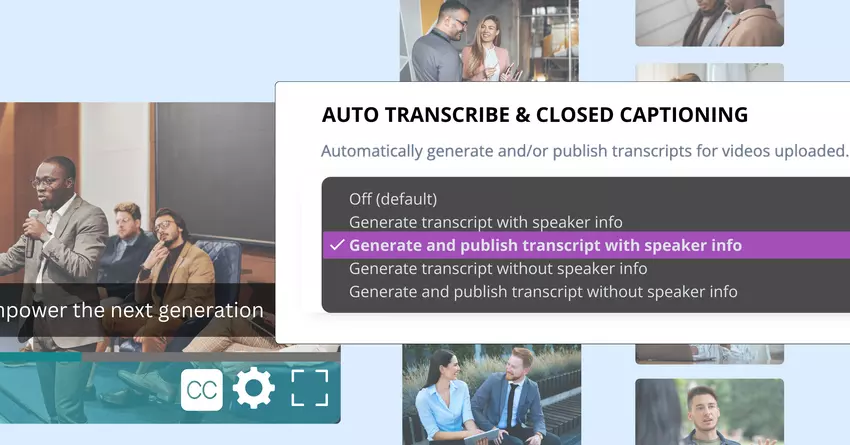 Generate a closed caption for every video uploaded, automatically