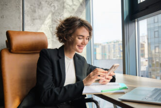 Learner watching short-form training video on a mobile phone